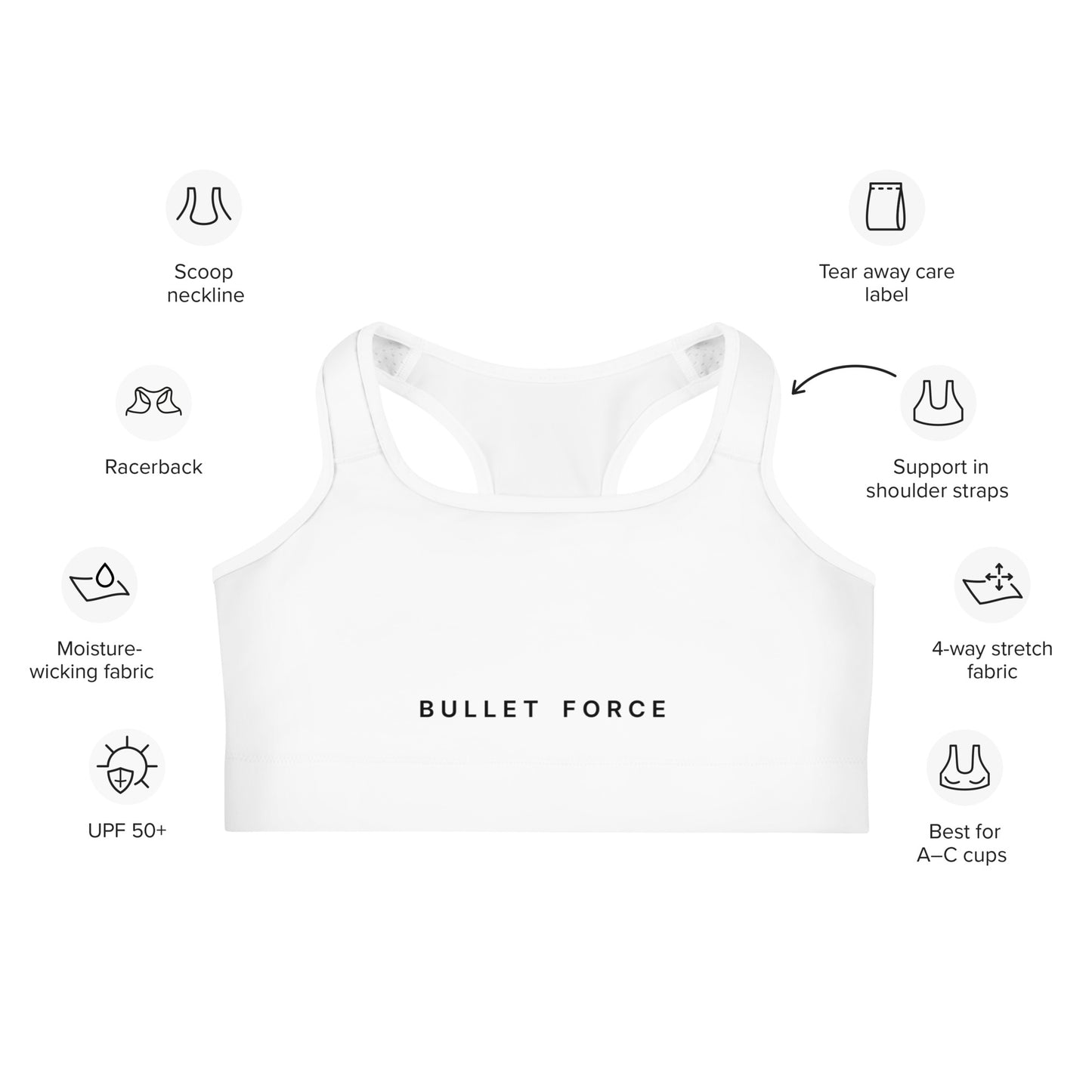 BF - WOMEN SPORTS BRA WHITE