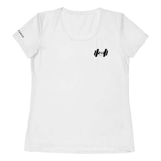 IMPULSE - WOMEN SWEAT ATHLETIC SHIRT-WHITE MESH