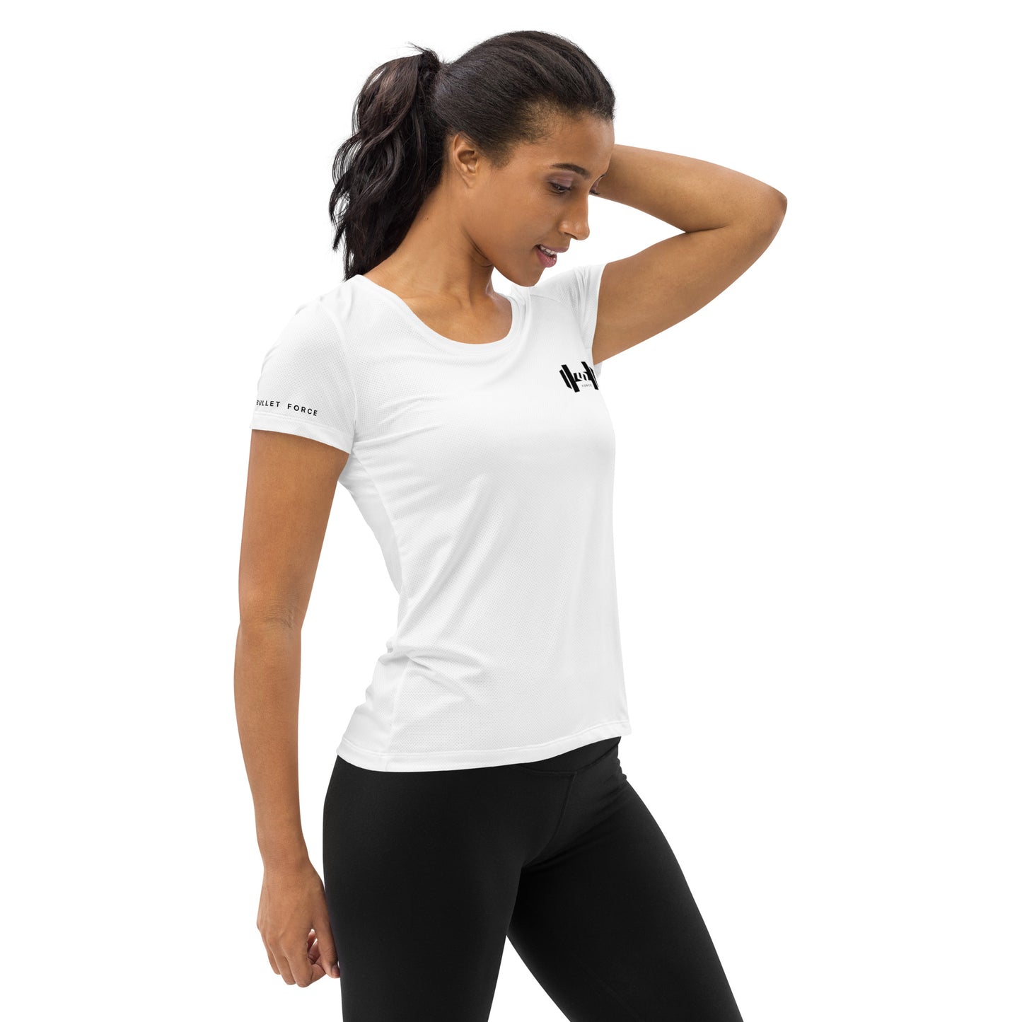 IMPULSE - WOMEN SWEAT ATHLETIC SHIRT-WHITE MESH